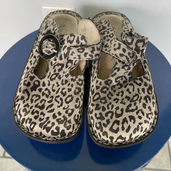 Alegria Shoes - Alegria Classic Clog Slip On Shoes Tan Leopard 36